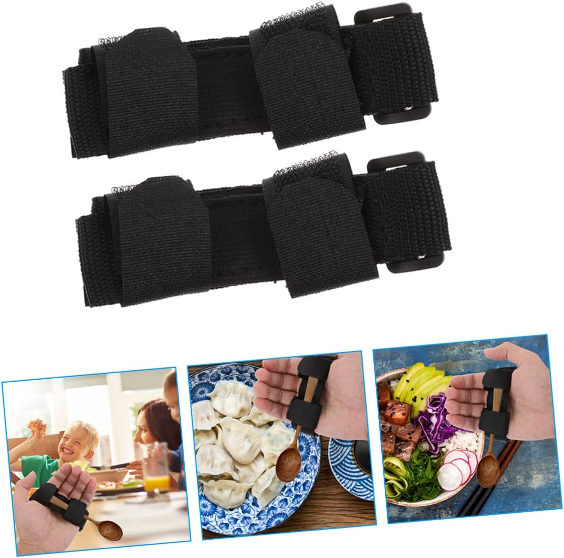 Healeved 8pcs Utensil Holder Grip Hand Fixing Strap Elderly Cuff Cooking Utensil Holder