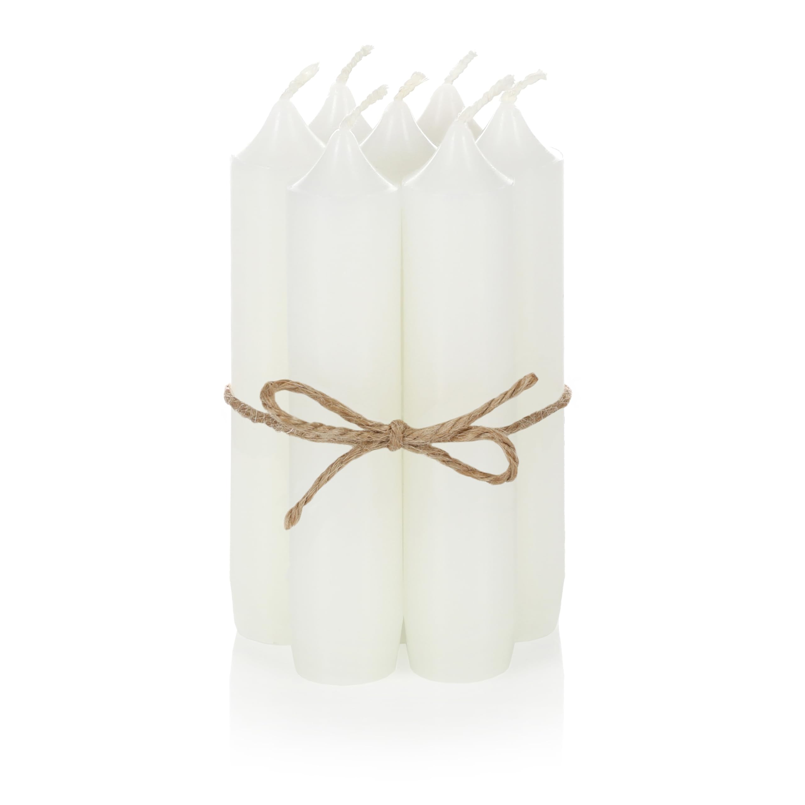 Nordstern Stabkerzen Weiß 6er Pack - Kleine Kerzen für Kerzenhalter, Adventskranz oder als Baumkerze - Ideale Tisch Deko für Hochzeit oder Weihnachten - 11 x 2,2 cm
