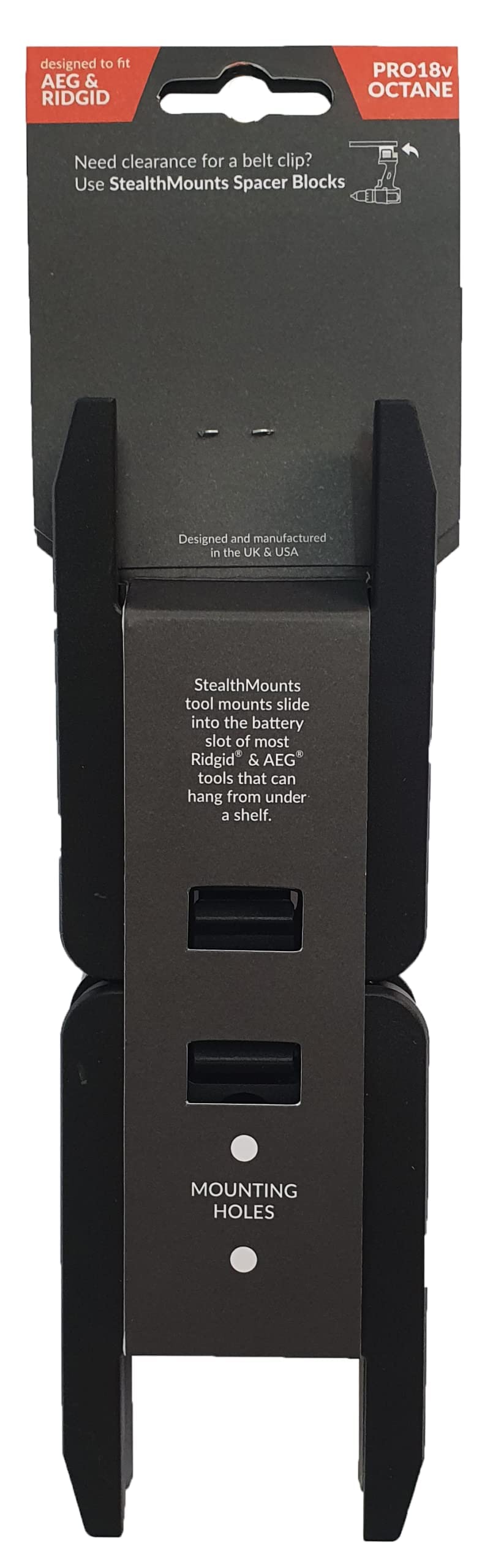 StealthMounts Tool Holder Compatible with Ridgid 18V (4 Pack) - Black Locking Tool Mounts | Made in the UK — Amazon image 7