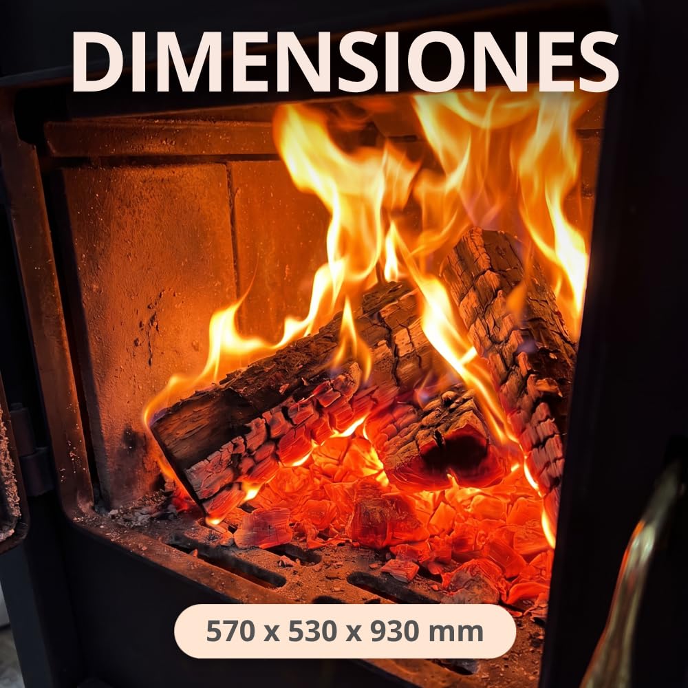 Prity S3 W21 - Estufa de leña (21 kW, revestimiento de agua, calefacción central, certificado CE, estufa de leña de alto rendimiento de la serie S)