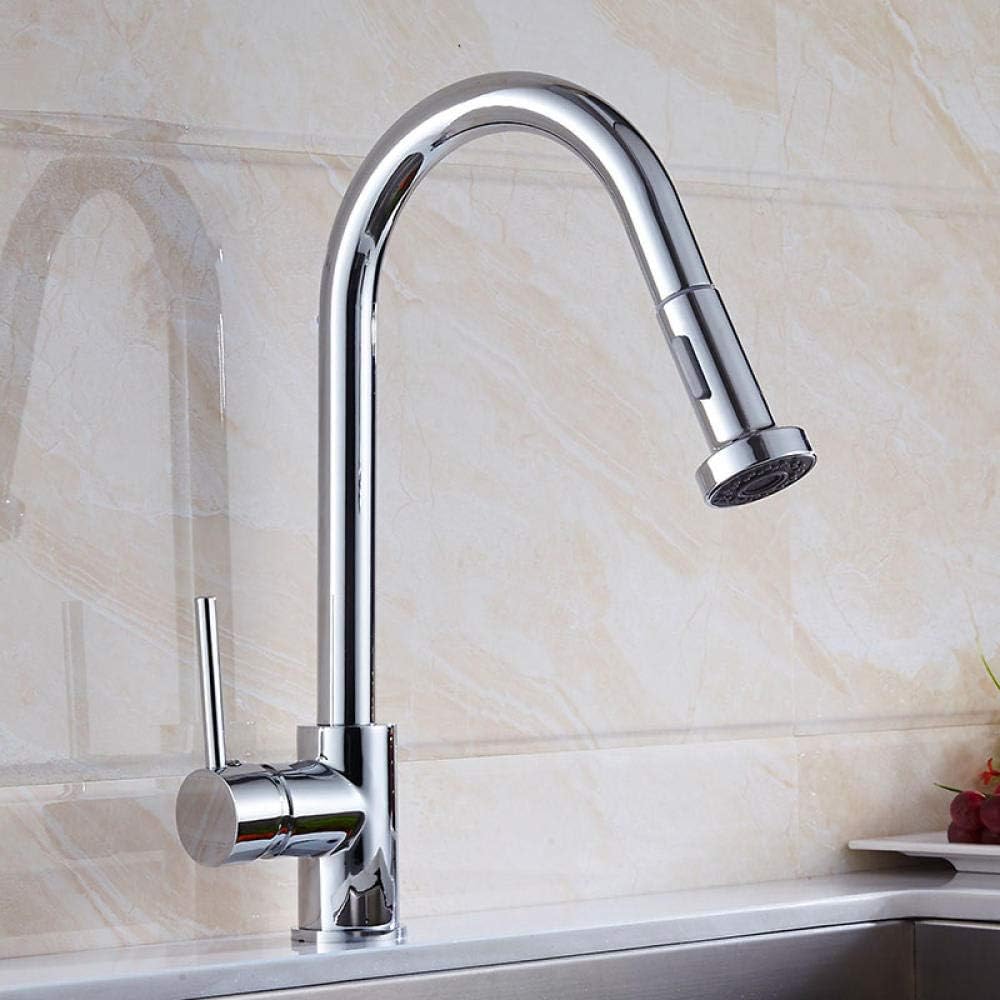 Faucet Pull Out Kitchen Faucet Deck Mounted Brass Kitchen Sink Mixer Hot and Cold Tap Black Bronze/Chrome-Chrome Plating زواج
