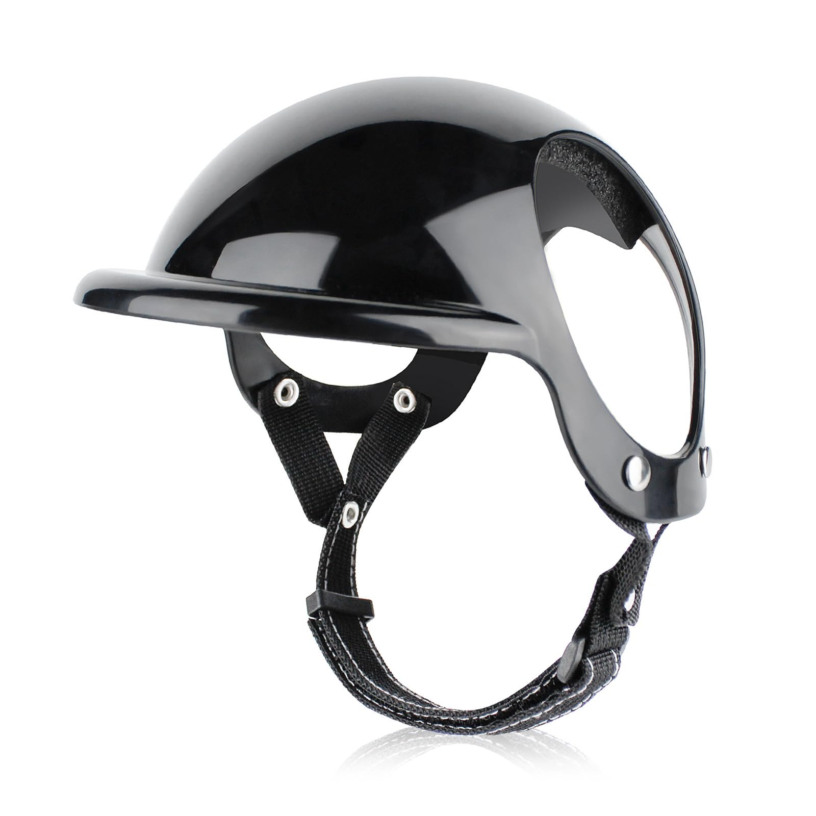 Hixingo Pet Helmet for Dog and Cat, Adjustable Crash Helmet Cap for Small Medium Puppy and Kitten Pet Motorcycle/Bike Helmet for Outdoor Riding (M,Black)