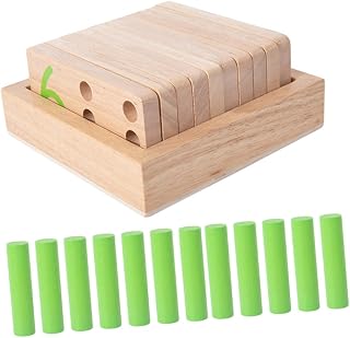 ibasenice 1 Conjunto De Blocos De Construção De Madeira Para Iluminação Matemática Brinquedos De Madeira Para Crianças Brinquedos Numéricos Placa De Matemática De Madeira Jogos De