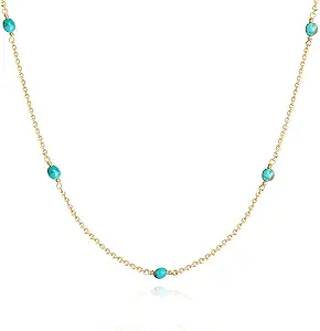 Fettero Dainty Beads Choker Neckces for Women - 14K Gold Plated Beaded Necklace Summer Beach Choker Boho Gold Necklace for Women Jewelry