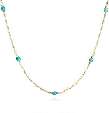 Fettero Dainty Beads Choker Neckces for Women - 14K Gold Plated Beaded Necklace Summer Beach Choker Boho Gold Necklace for Women Jewelry