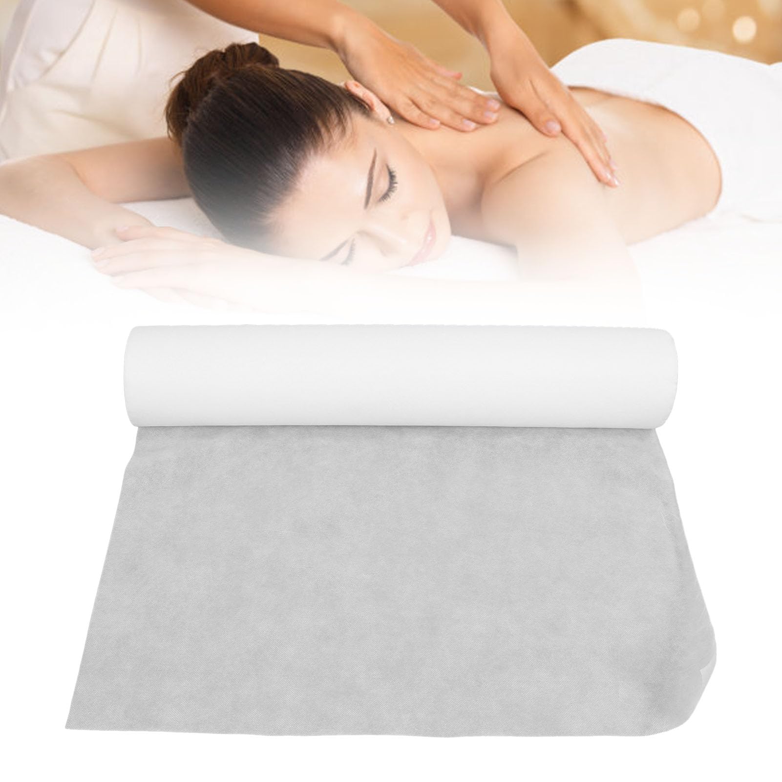Funda de Cama de Masaje Desechable, Cama No Tejida Impermeable para Rollo de Cama de Masaje Desechable, Ideal para Spa, Mesa de Masaje, Tatuaje (1 Rollo)
