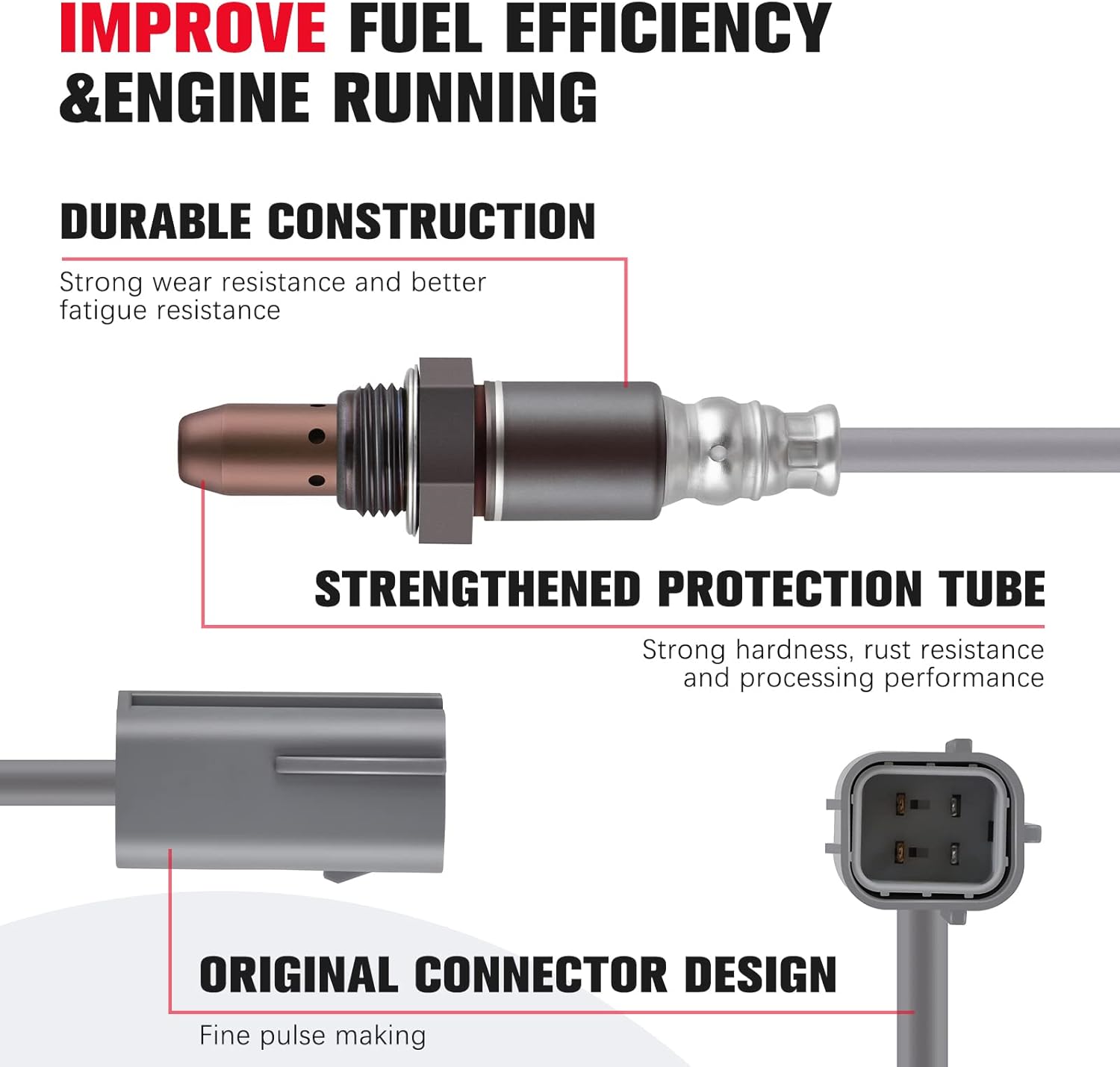 234-9038 O2 Sensor Upstream Bank 1 Sensor 1 Replacement for Nissan Altima 2008-2011 for Frontier 2008-2010 Pathfinder 2008-2012 Titan Armada Xterra 2008-2012 for Infiniti QX56 Upstream Oxygen Sensor