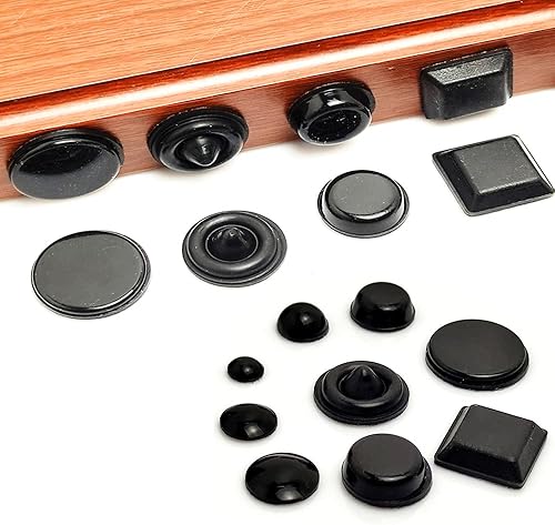 Miniatura 3 de 50 patas de goma negras, topes de armario, almohadillas de parachoques, almohadillas adhesivas para puertas de gabinete, para muebles, cocina, baño,