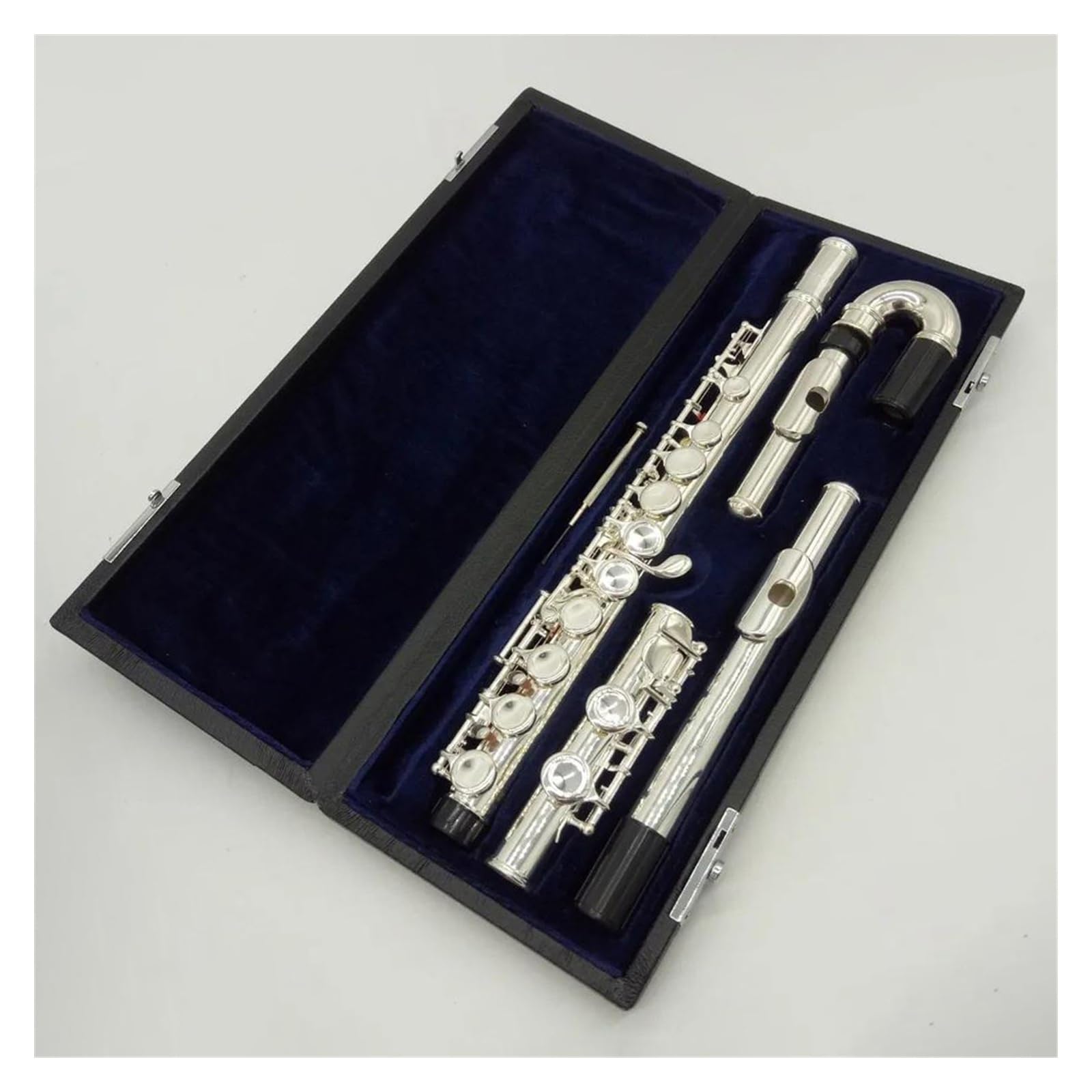 Professionale Flauto Traverso Flauto Placcato Argento Strumento Studente Testata Curva Flauti C Gamba 16 Fori Chiusi Chiave E Flauto