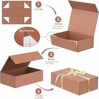 Vista 3 de Caja de regalo grande de lujo de 13.8 x 9 x 4.3 pulgadas, caja de almacenamiento con cierre magnético para caja de embalaje de lujo para el día