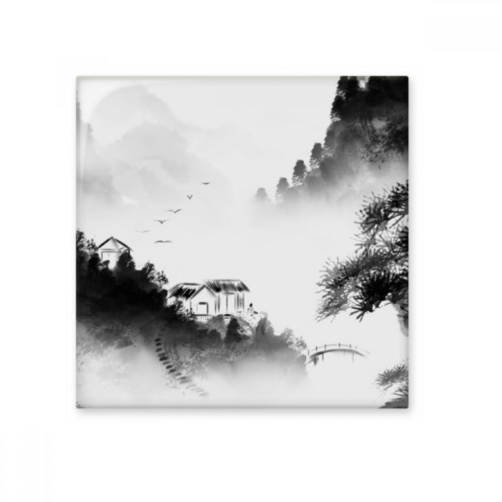 Céramique bisque montagne chinoise lavis pour décoration de cuisine