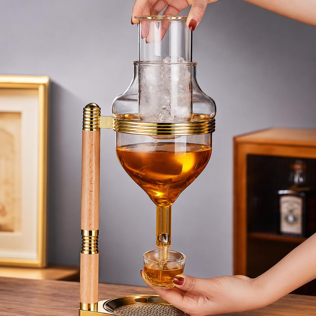 Szklany dozownik whisky i karafka do burbona, wina, sake, wódki, tequili, domowego baru, nalewaka do napojów, eleganckie rozwiązanie do serwowania zimnych napojów