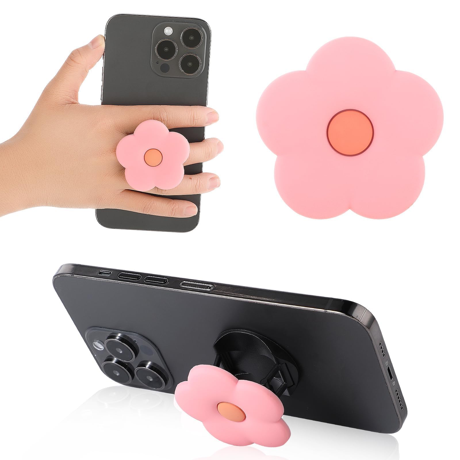 phone back holder grip, phone suction holders, mobile stand for pop socket for phone silicone phones stand for hand, 6cm pink phones holders for all mobile phones