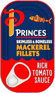 Princes Mackerel Fillets in Tomato Sauce 125g - Premium Canned Mackerel for Quick Healthy Meals