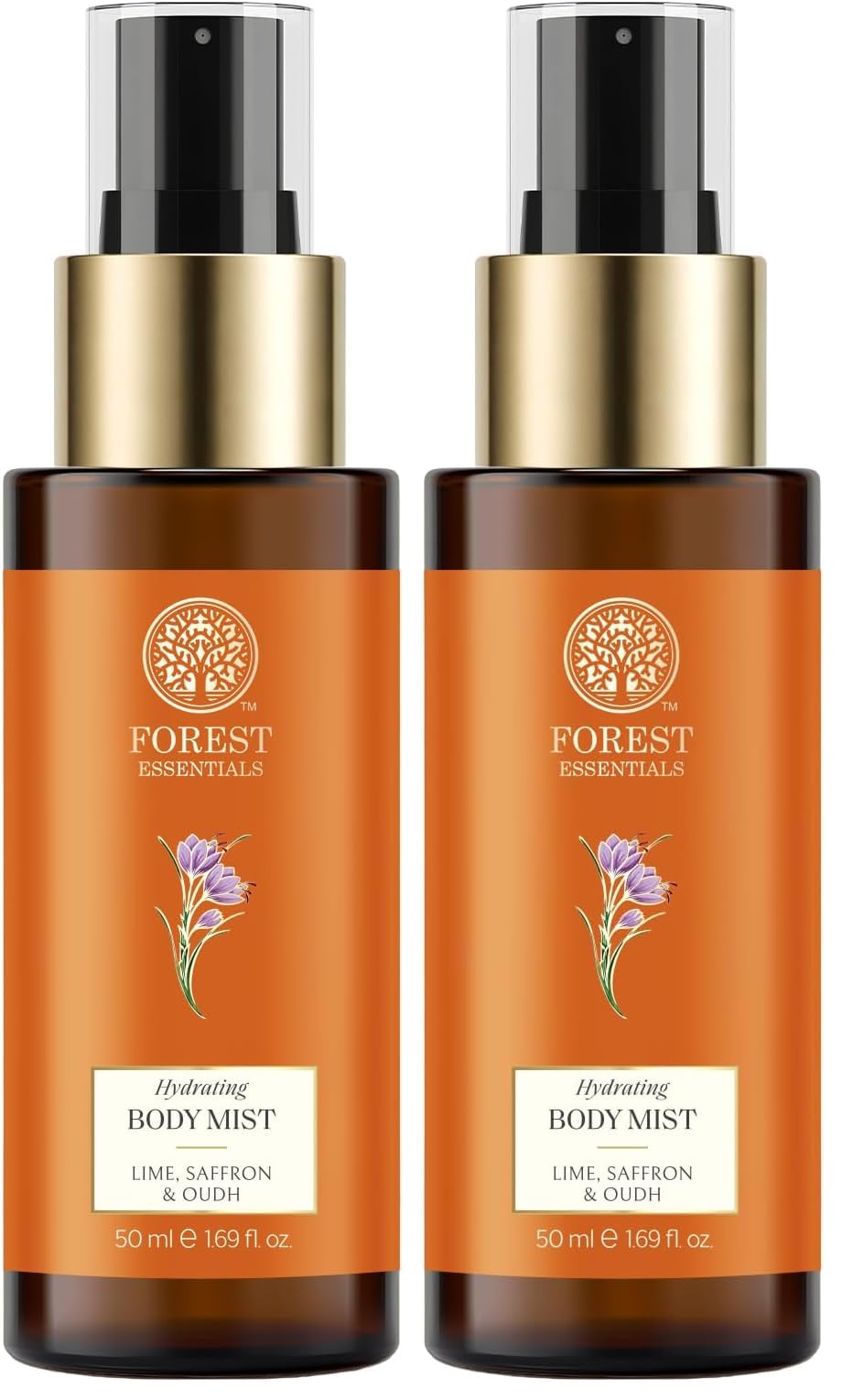 Forest Essentials Travel Size Fragrant Body Mist Lime Saffron Oudh | Aloe Vera juice infused Perfume Spray to keep Skin Scented & Hydrated Through the Day (Pack of 2)-image-31