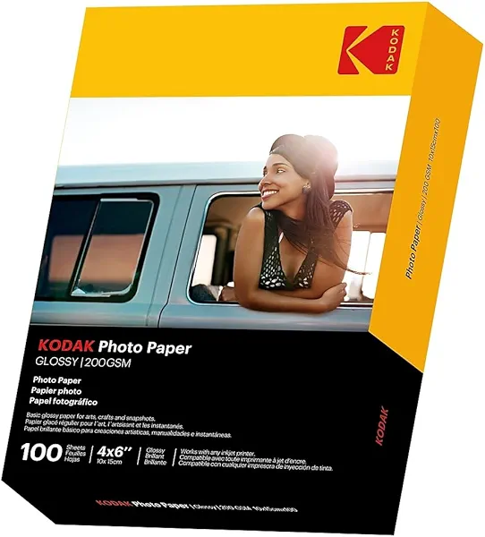 KODAK Photo Paper Gloss 4 X 6, 100 count, 52lb-200 g/m 2-8.5MIL (41180-1743327) **THIS PRODUCT IS NOT COMPATIBLE WITH THE KODAK DOCK PRINTER**"