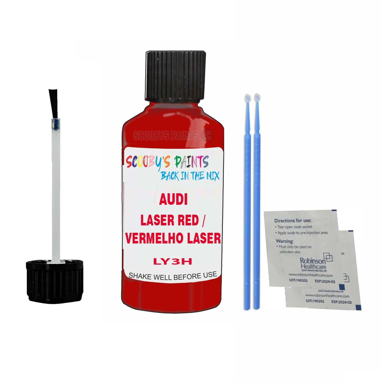 Scoobys Paints Back In The Mix Laser Red / Vermelho Laser Touch Up Paint For Audi A4 Laser Red/Vermelho Laser Ly3h 1988-2003 30Ml Bottle Brush Scratch Stone Chip Repair Pen