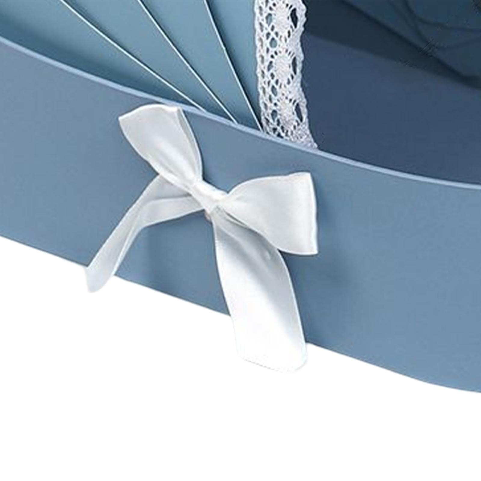 Spitzenband Blumenkasten Arrangement Korb für Hochzeit Wohnkultur Geburtstag Blau, 33,5 x 17,5 cm