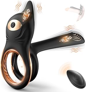 Vibrating Cock Ring, 3 in 1 Sex Toys for Couples with 10 Vibration Modes Penis Ring Erection, Male Sex Toys Cock Rings Sex toys4couples Men & Women Thrusting COC Rings Male Enhancing Ring Black