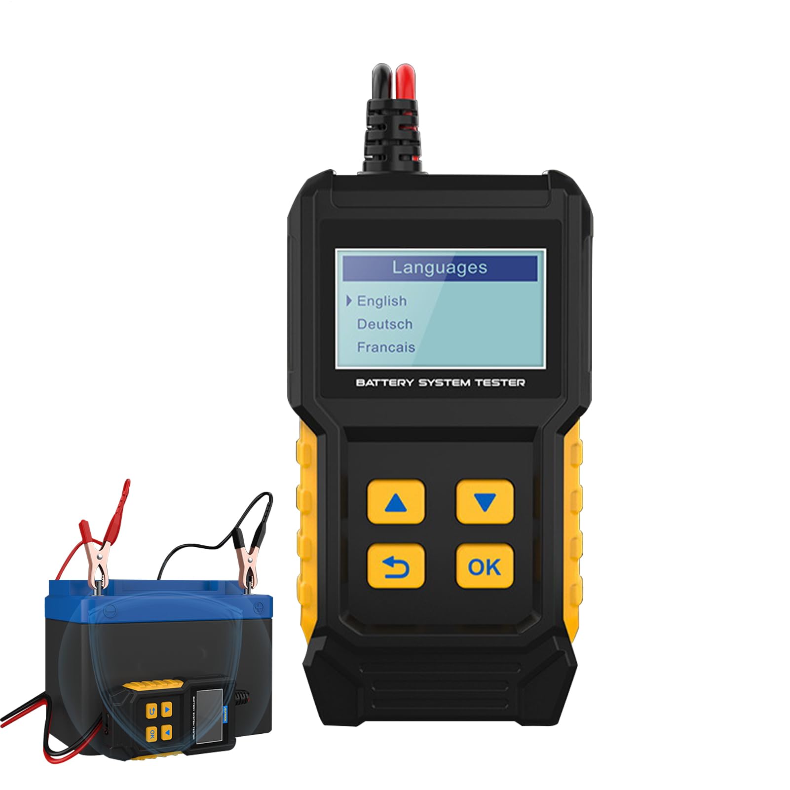 Tester Per Batterie Auto Per Veicoli | Checker Tensione Ricarica Diagnosi Circuiti Elettrici Compatto per Manutenzione Moto Barca Camper