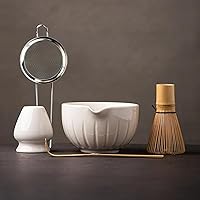 Vista 11 de TANG PIN Juego de matcha – Tazón de matcha con boquilla y batidor, 15 onzas, cuchara de matcha, soporte para batidor de matcha (soporte de Chasen)