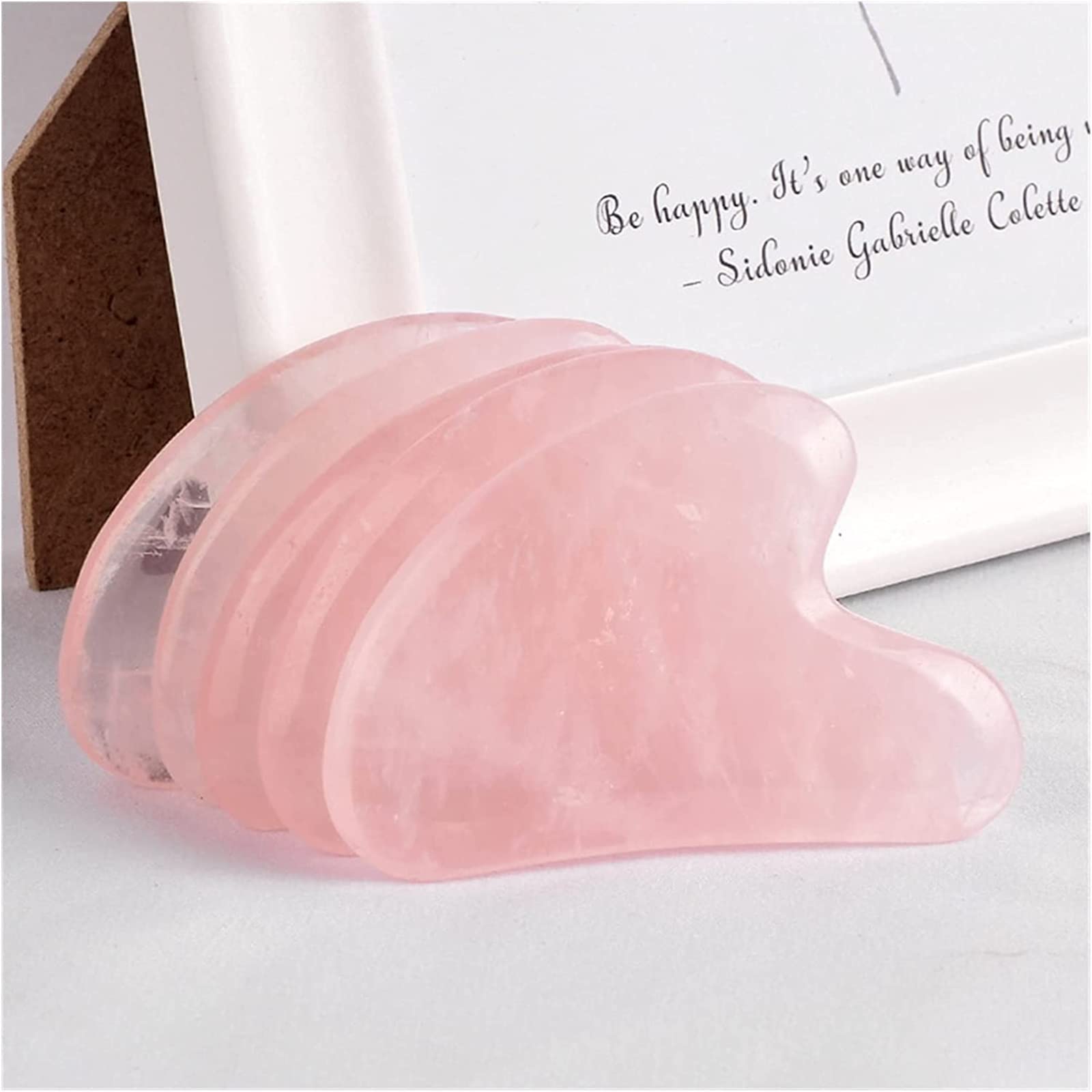 Gua sha Scraper Board Natural Jade Gua Sha Stone Board Massage Rose Quartz Plate Face Massager Tool Gouache Scraper Tool Lifting facciale Rughe Rimuovi Set di strumenti for massaggi Collezioni di casa