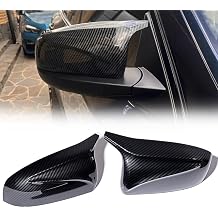 Pair Carbon Fiber M Style Door Side Mirror Cover Caps Replacement for 2007-2013 BMW E70 X5 E71 X6 3.0si 4.8i xDrive 30i 35i 48i 50i 30d 35d 40d OE# 51162182697, 51162182698