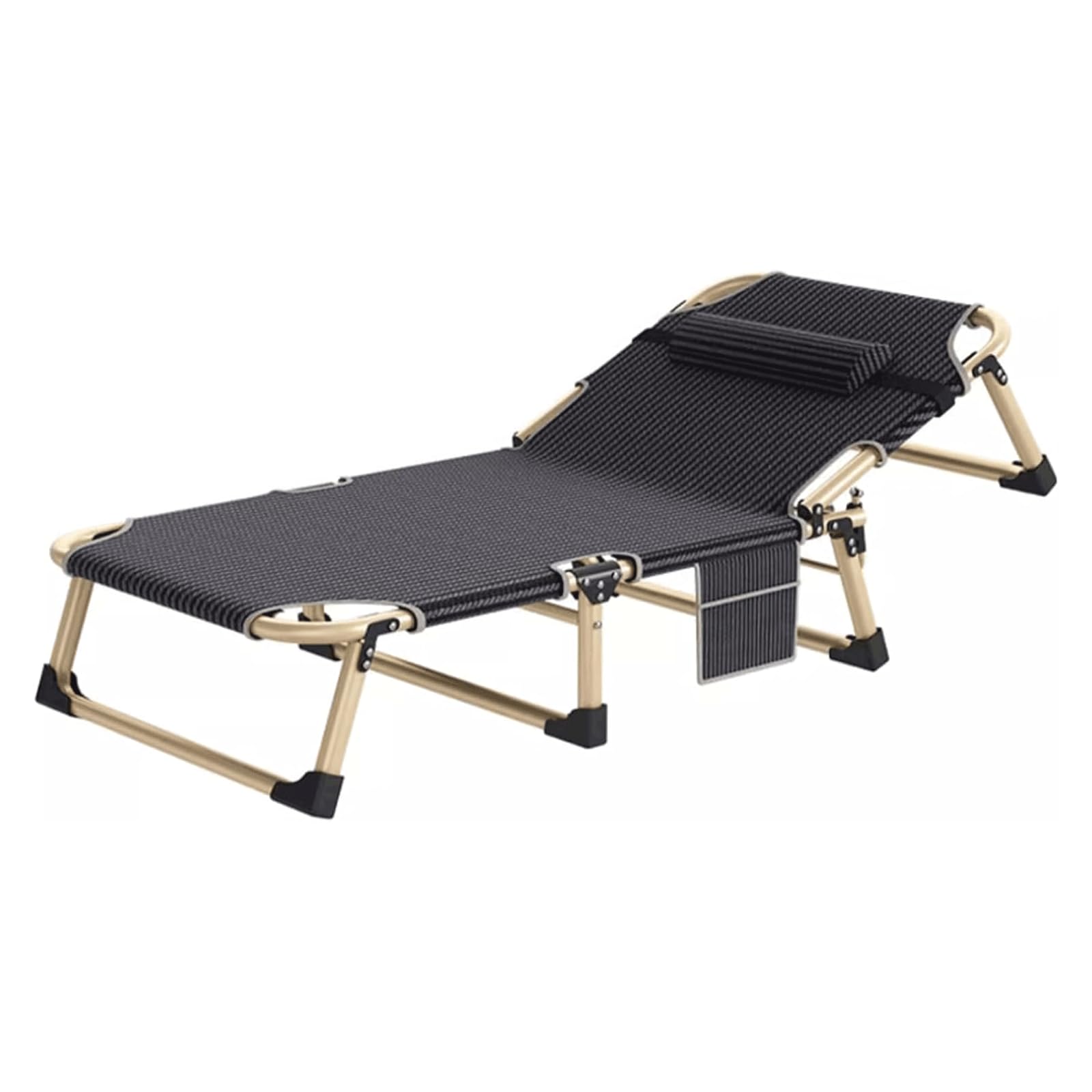 Oxford stoffen opvouwbaar campingbed met kussen in hoogte verstelbaar opvouwbaar bed voor volwassenen met draagtas Verbreden 70 cm/27,5 inch