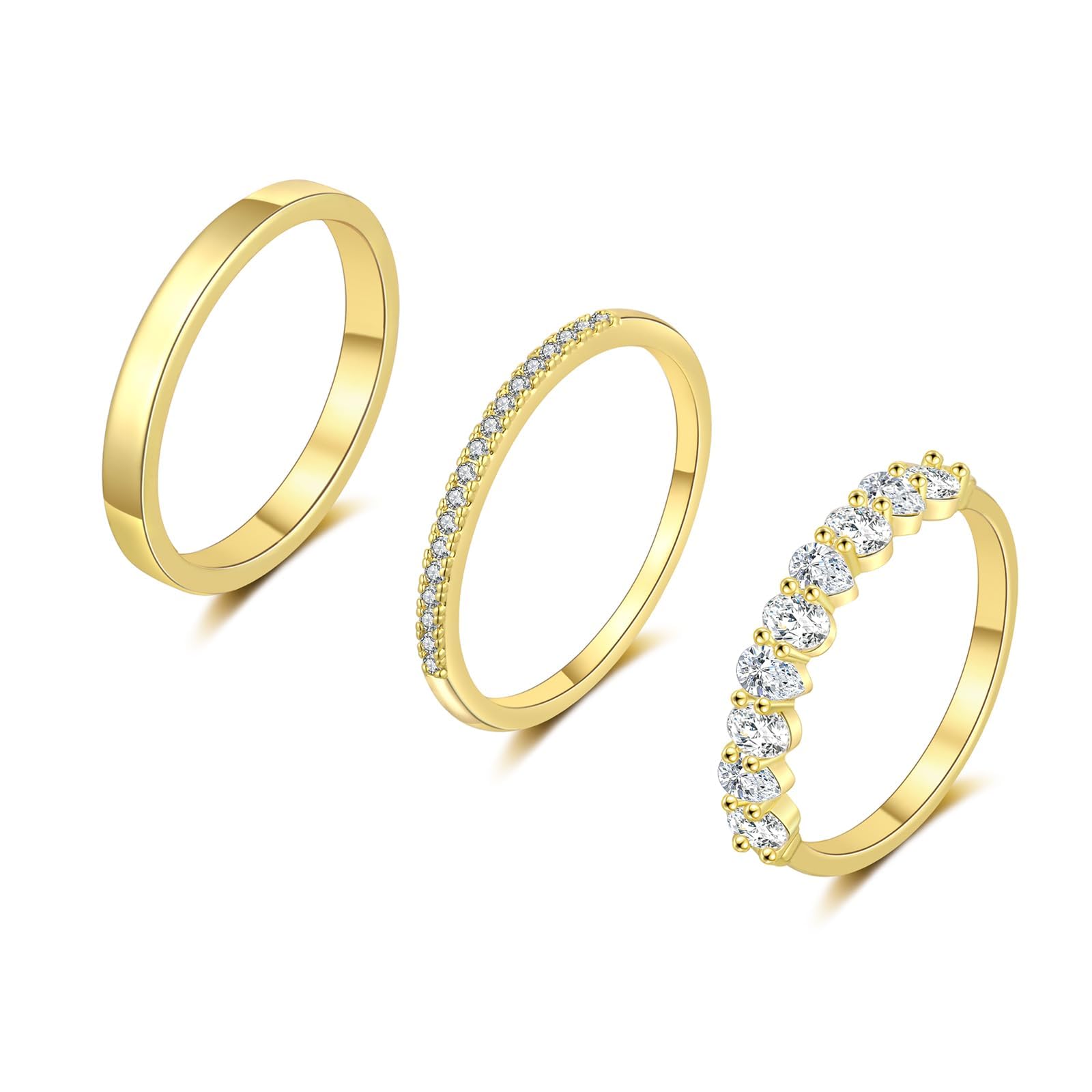 SIXDUTON Anillos Mujer Set, Anillos Apilables Bohemio Vintage, Oro Pequeños Anillos de Compromiso Boda Anillo