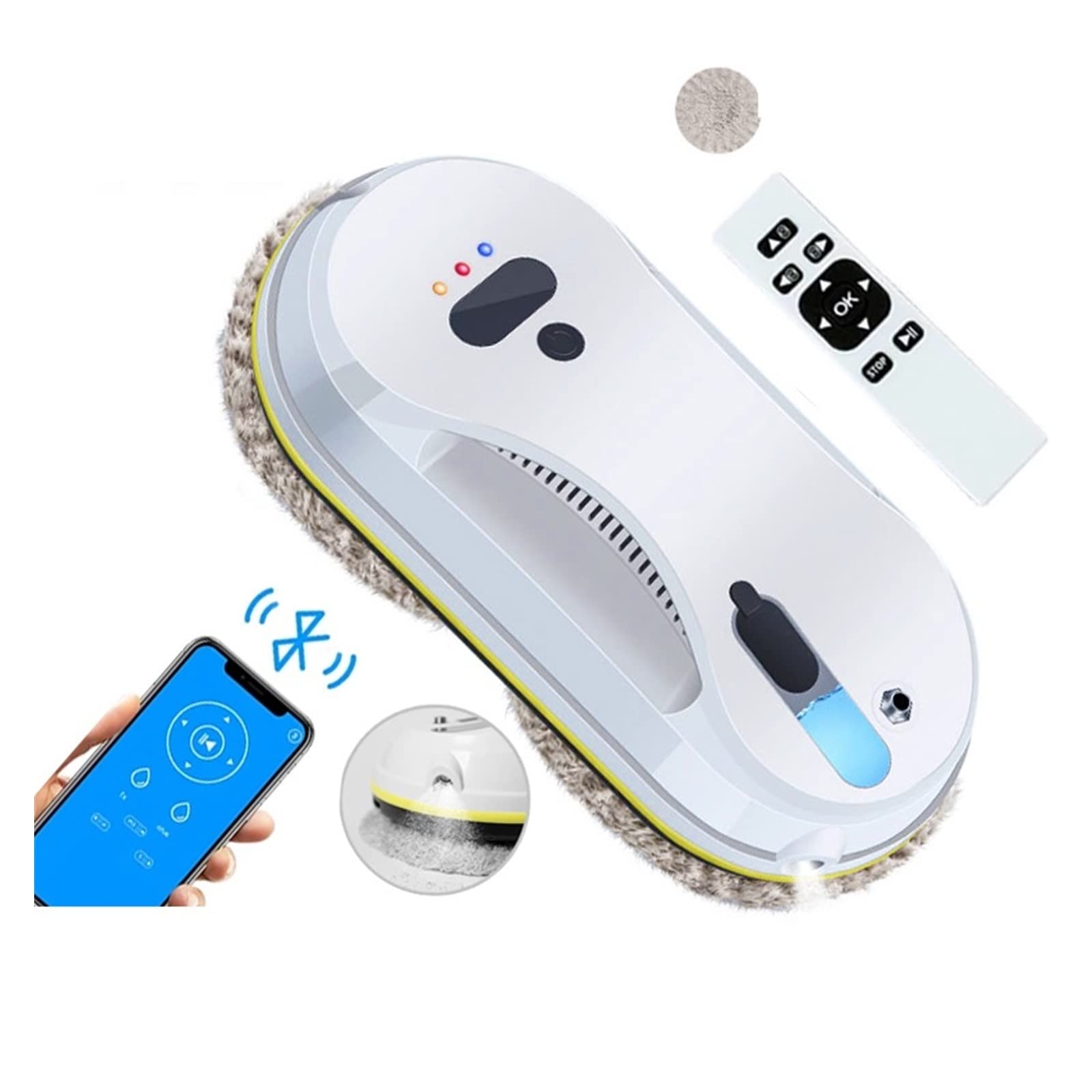 Inteligentny Robot Czyszczący Inteligentny Rozpylacz Wody Robot Odkurzający Do Okien Z Kontrolą Aplikacji Wifi Wysokie Ssanie Antypoślizgowa Maszyna Do Czyszczenia Szklan(