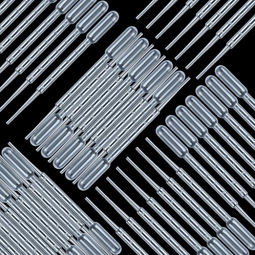 D&H MEDICAL 200 Bulk Pack Plastic Transfer Pipettes Squeeze Droppers for Essential Oils, Makeup, Liquor & Experiments – 3ml Suction Injector Tools for Lab, Hospital, School Classroom & Home Use