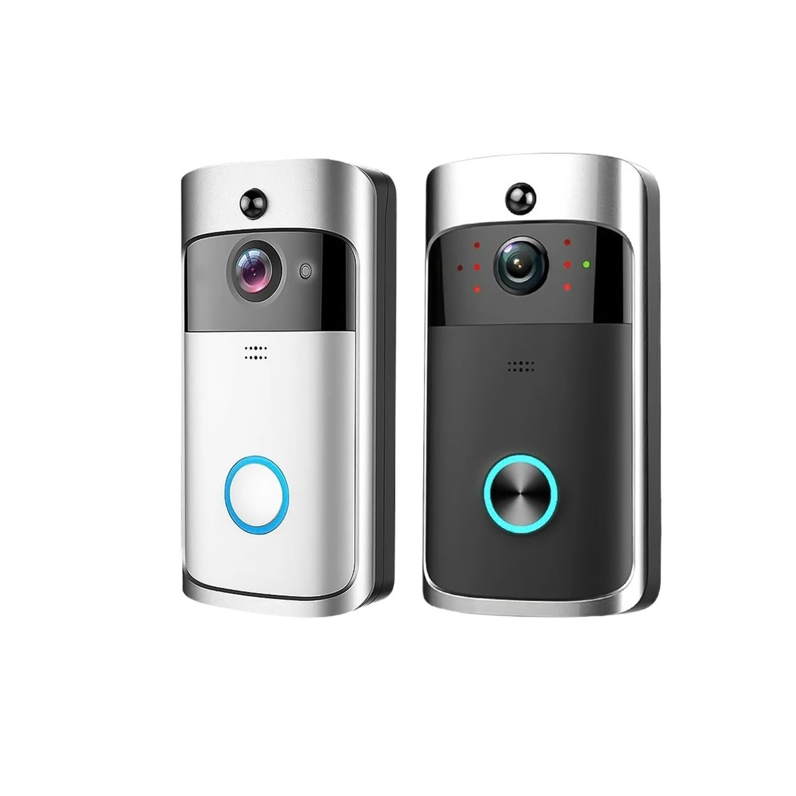 Timbre de vídeo Inteligente con WiFi IP65, Timbre casa Resistente al Agua, intercomunicador Anillo for teléfono, lámparas visión Nocturna 6x850, Alarma Seguridad infrarroja