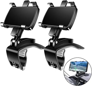 FONKEN Car Phone Mount, [2 Pack] Cell Phone Holder for Car 360 Degree Rotation Dashboard Clip Mount Car Phone Holder Compatible for iPhone 11 13/12 pro Max 8 8Plus Samsung S10 S9 S8 4"~7" Smartphones