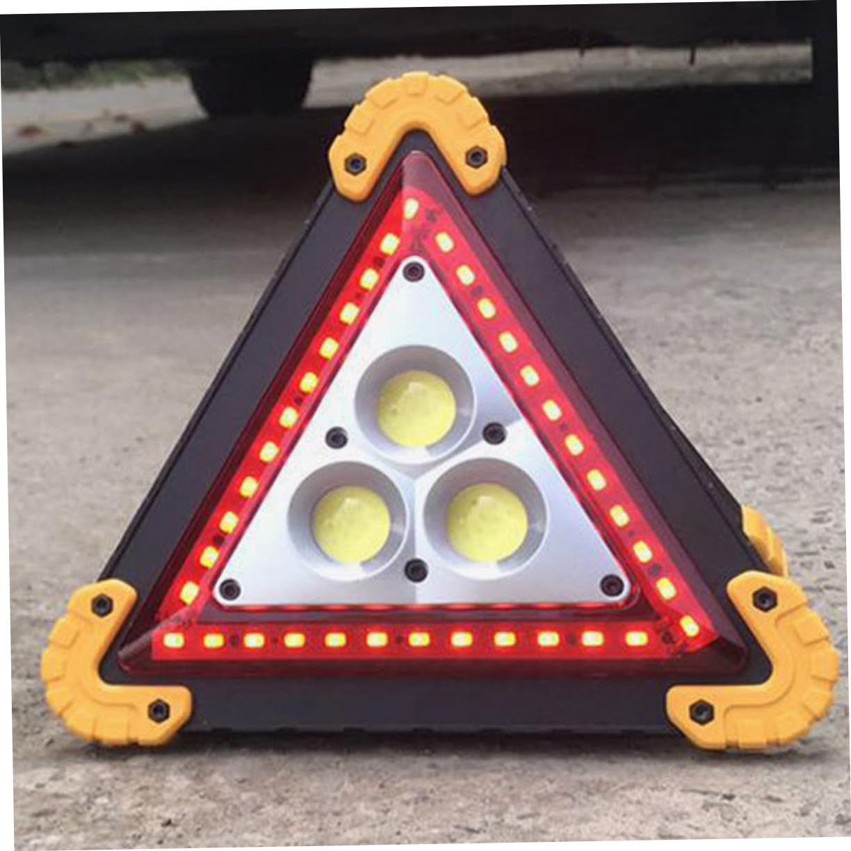 Balise Routière LED de Sécurité Triangulaire pour Voiture, sans Batterie