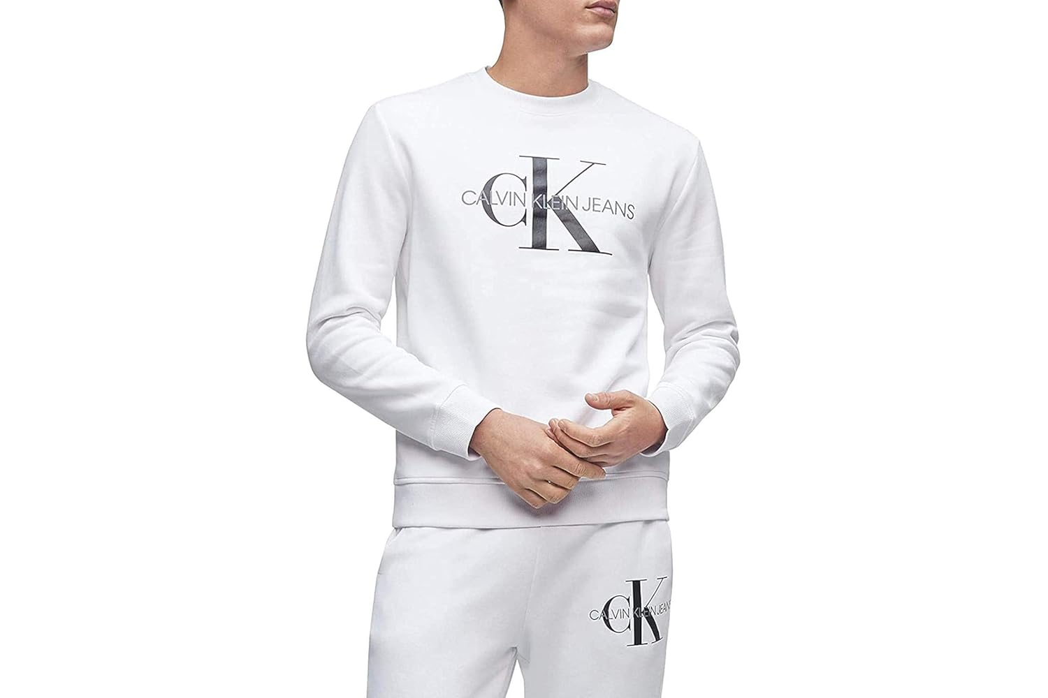 Calvin klein logo sweatshirt mens Clearance