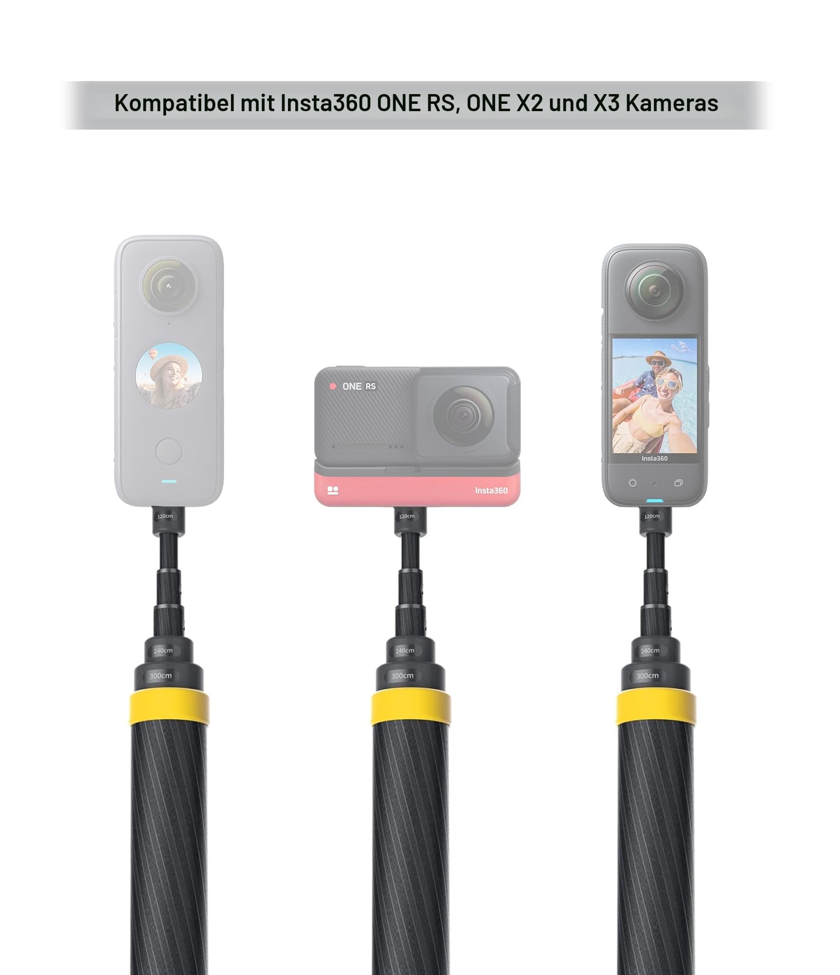 Insta360 DINEESS/B bâton Support Pour Selfies Appareil Photo Noir, Jaune