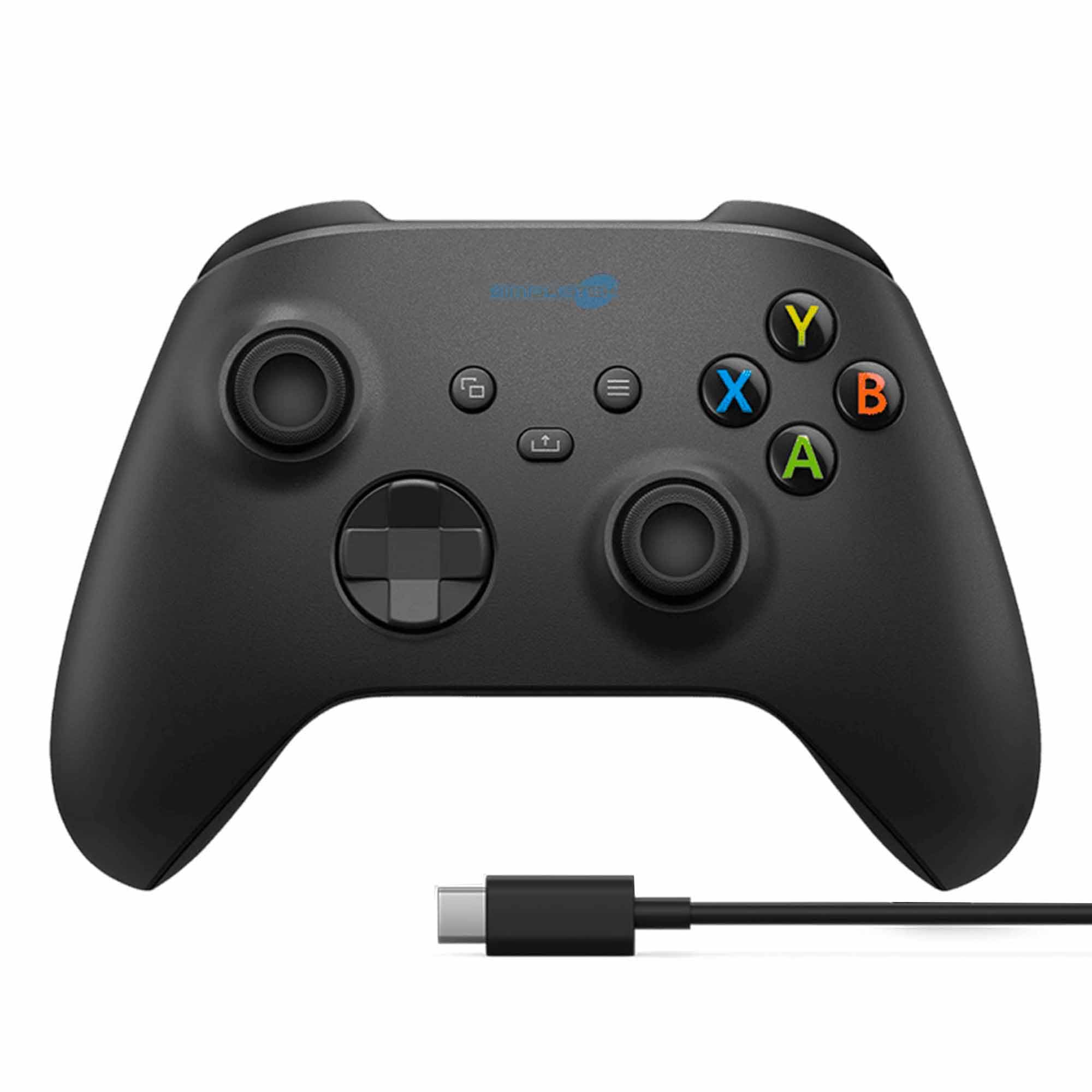 SIMPLETEK - Controller Wireless Gaming Ergonomico - USB-C - Carbon Black | Compatibile con Xbox X S One Series, Compatibile con Android e Windows, Compatibile con iOS, Bluetooth, jack audio 3,5 mm