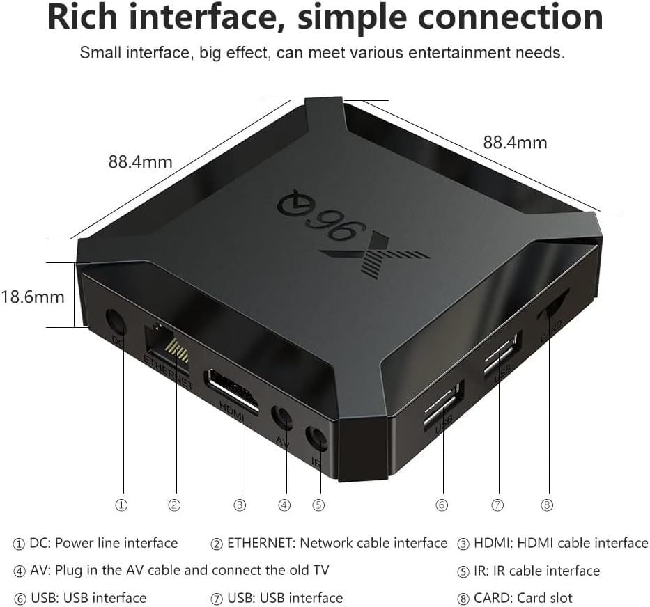 X96 Q Smart TV Box Android 10.0 - 2 Go de RAM 16 Go de ROM Fiche