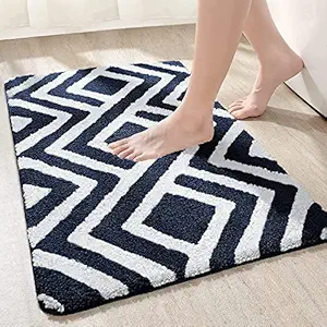 Roseate Egyptian Super Soft (40x60 cm) Microfibre Solid 2000 GSM Bath Mat Super Absorbent Anti Skid Door Mats for Home/Bathroom/Bedroom/Kitchen/Floor Mat (Blue) Pack of 1