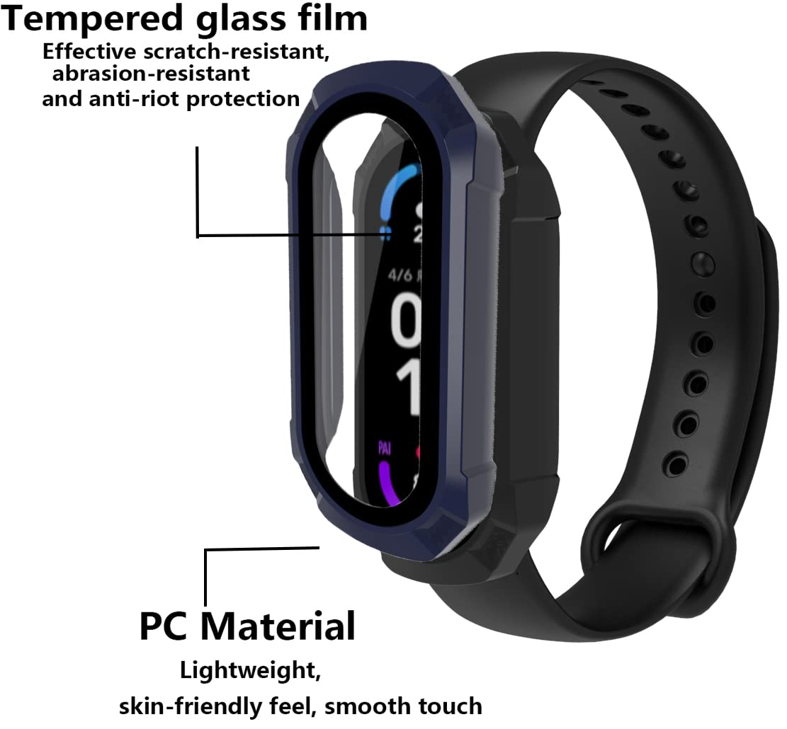 Custodia Xiaomi Mi Band 7 GEJEFA - Copertura Completa Con Vetro Temperato Integrato Trasparente/Nera - Foto 9