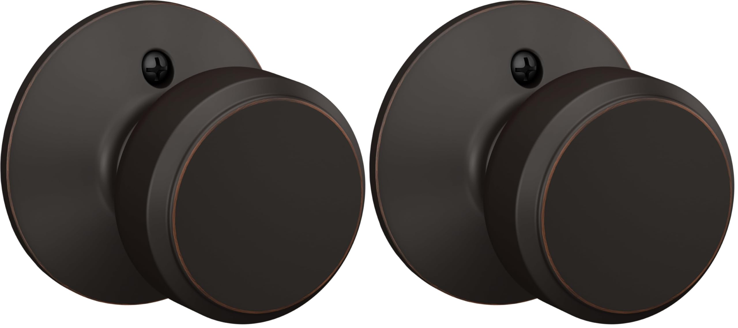 SCHLAGE Knob Non-Turning Lock, Antique Brass (F170 ORB 609) (Pack of 2)