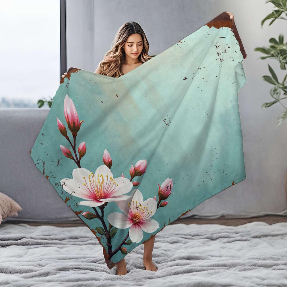Couverture en flanelle fleurie style rétro pour vos soirées cocooning au lit