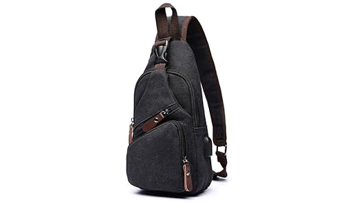 Amazon.com: Canvas Sling Bag Crossbody Backpack Shoulder Casual