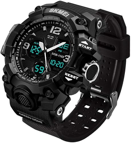 Miniatura 9 de Reloj deportivo analógico para hombre, reloj militar, cronómetro LED para exteriores, relojes electrónicos digitales, pantalla doble, impermeable,