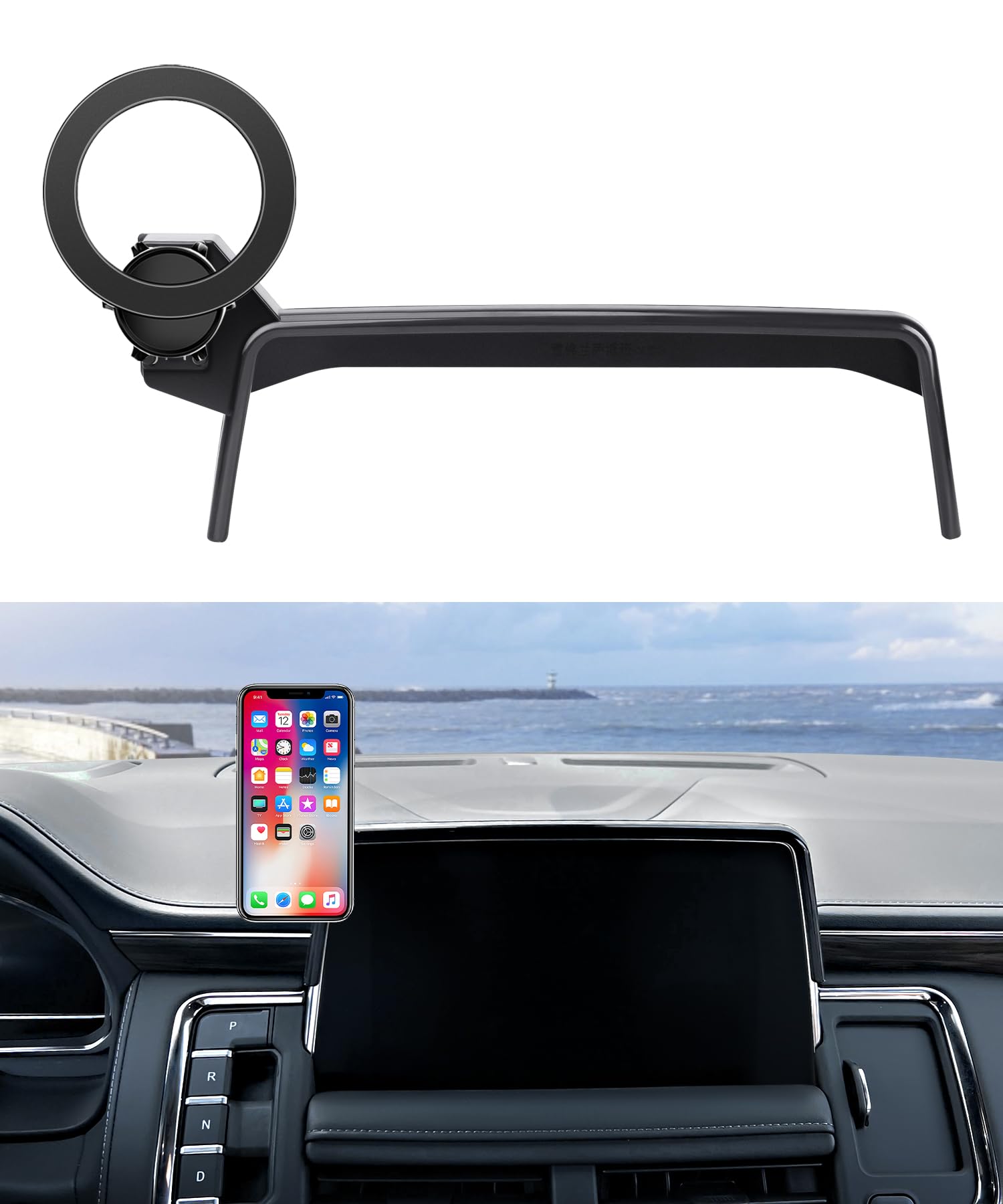 MaserWeller Car Phone Holder for 2021-2024 Chevrolet Suburban/Tahoe/GMC Yukon/Yukon XL Accessories 10.2-inch Screen Fixed Clip, 360° Rotation Phone