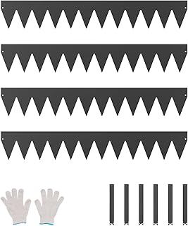 VEVOR Steel Landscape Edging, 4 Packs 40 x 6 in Rust-Resistant Metal Landscape Edging, Bendable G...