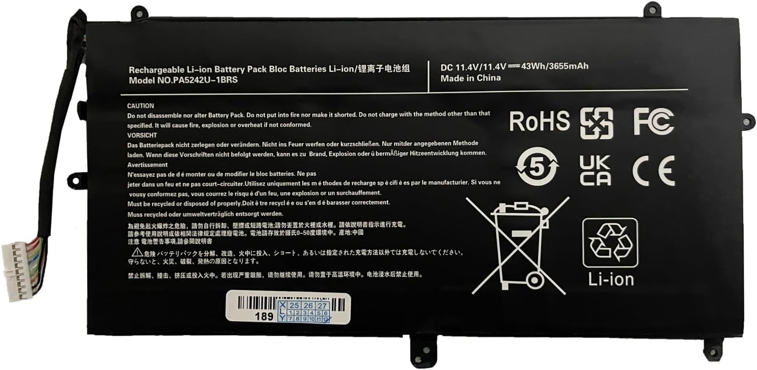 HBFVG PA5242U-1BRS PA5242U Laptop Battery Replacement for Toshiba Satellite Radius 12 P20W P20W-C-10H P25W-C2300-4K Series(11.4V 43Wh)