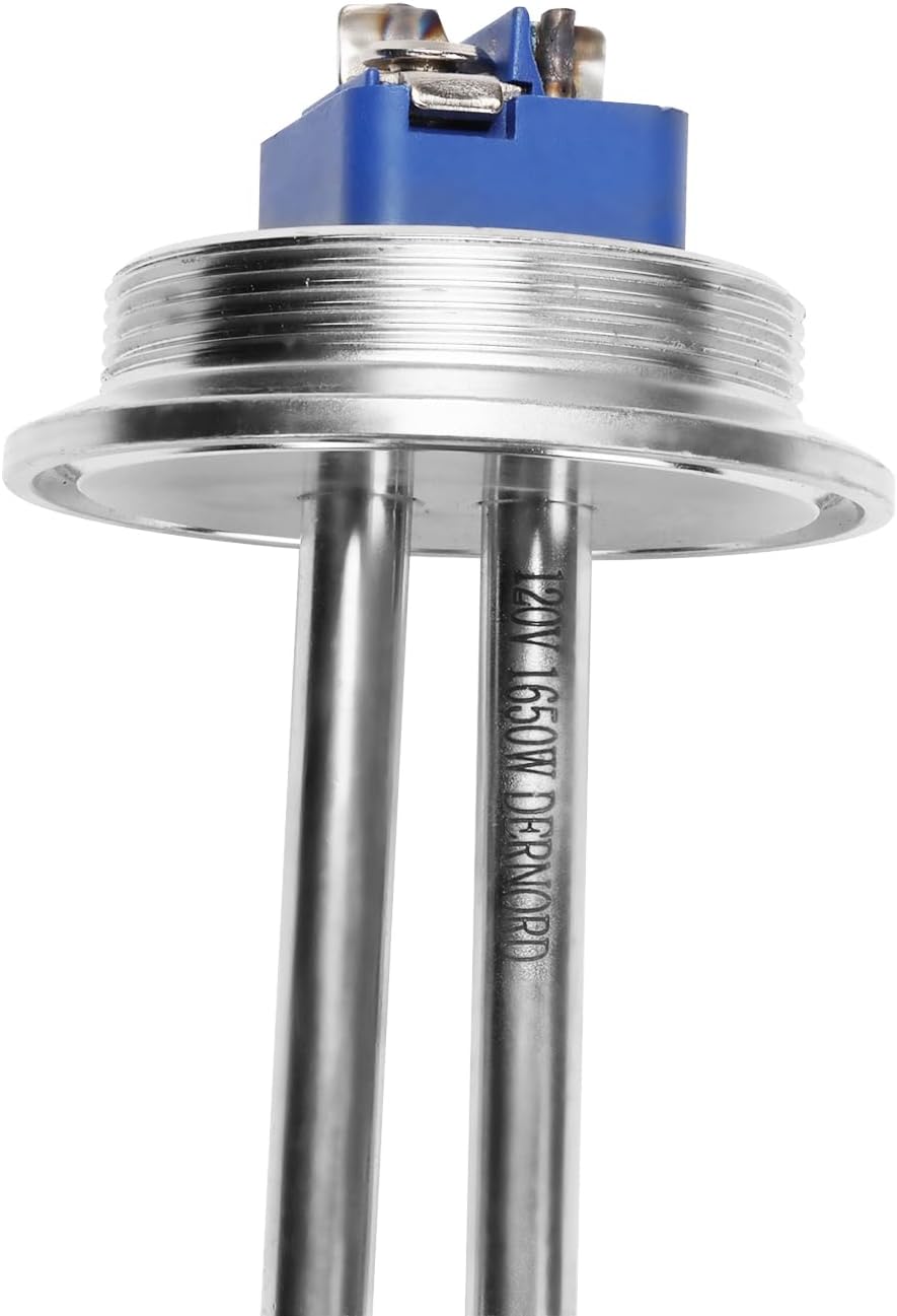DERNORD 2 Inch (OD64mm) Tri-clamp Heating Element 120V 1650W Immersion Water Heater High Watt Density