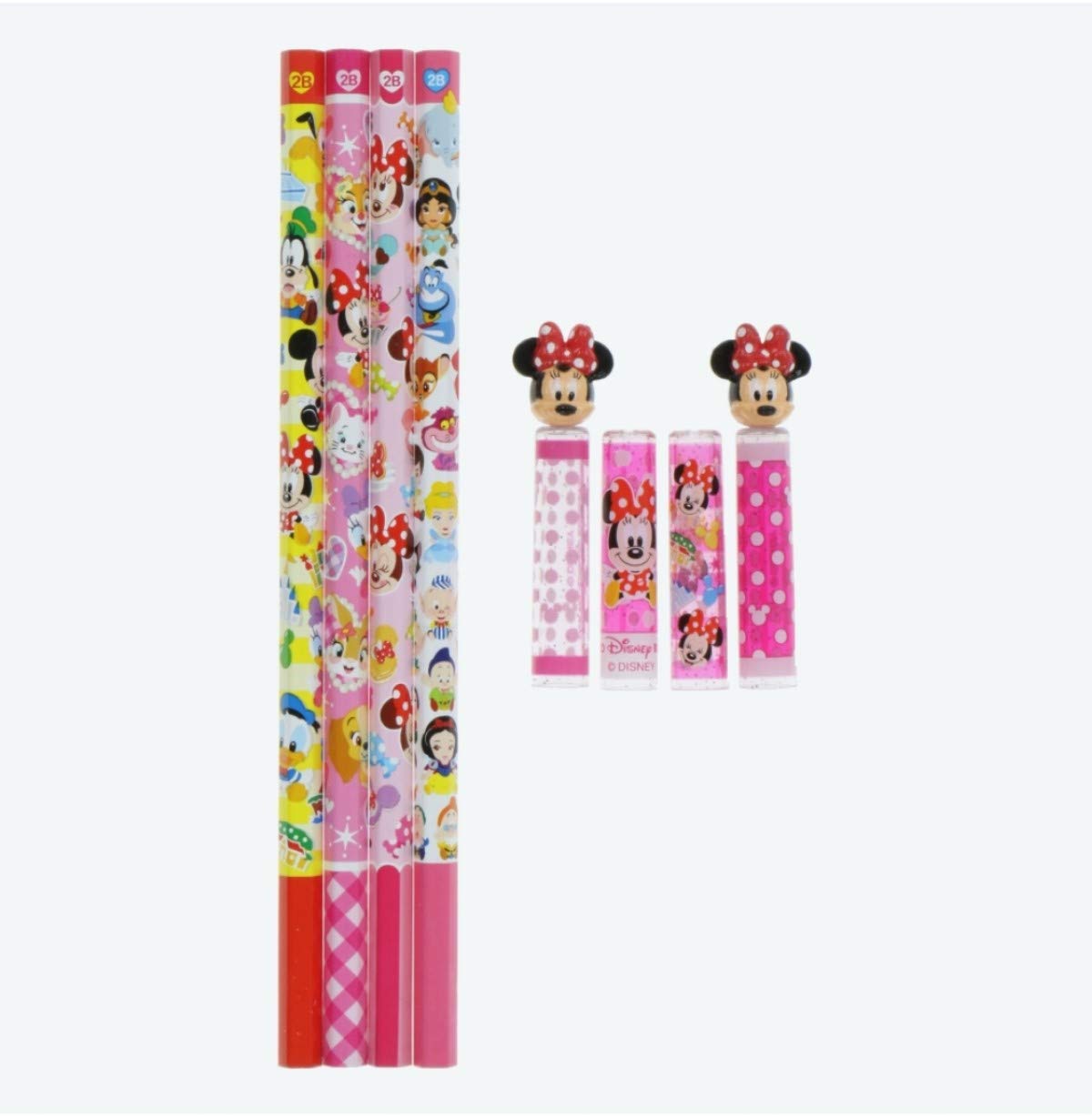 Amazon.co.jp: ディズニー 鉛筆 4本 ＆ (ミニー) キャップ