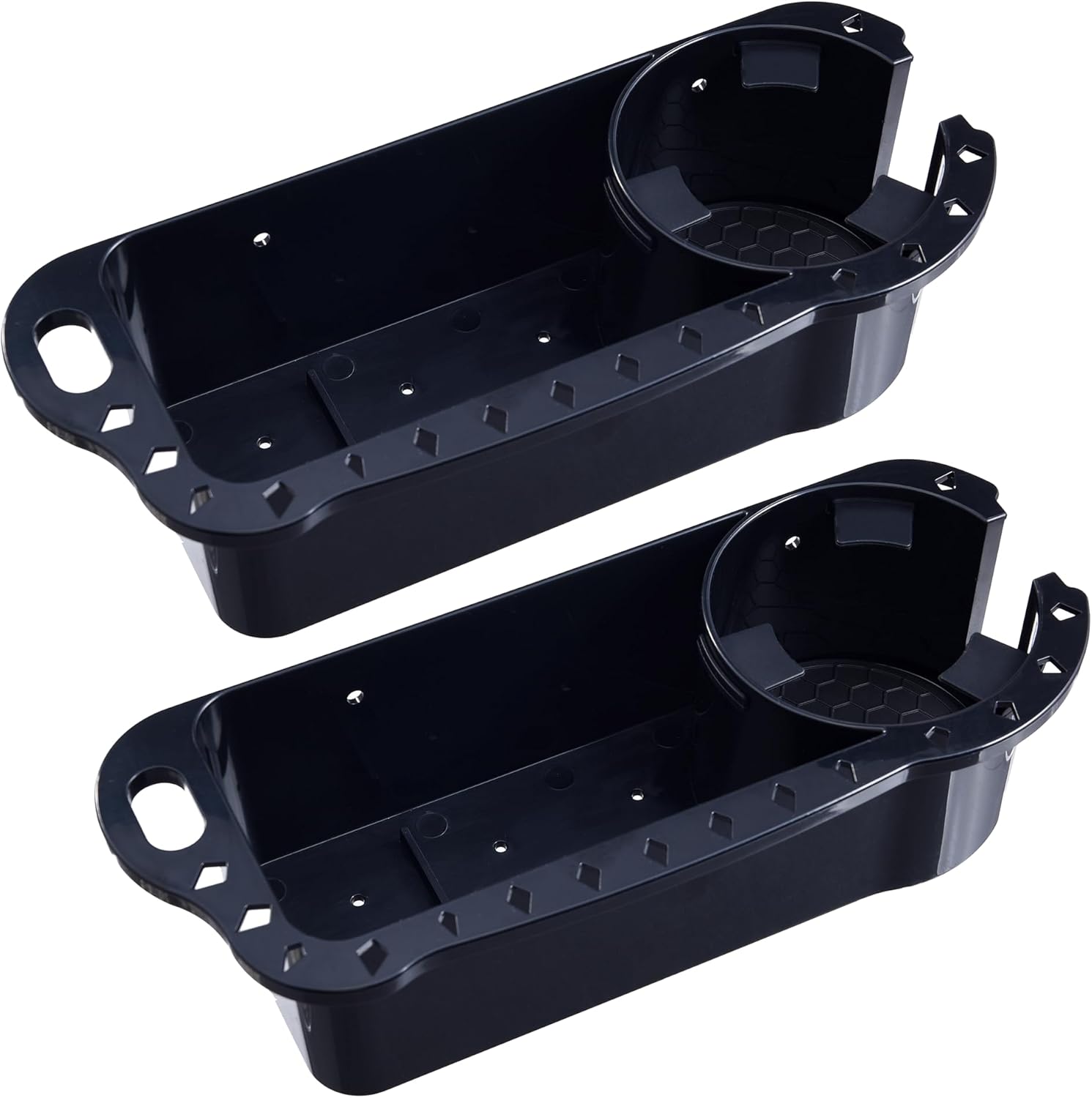 2 Pack Boat Caddy Organizer, Marine Cup Holder Drink Holder Storage Accessories Universal for Pontoon, Jon, Bass, Fishing Boat
